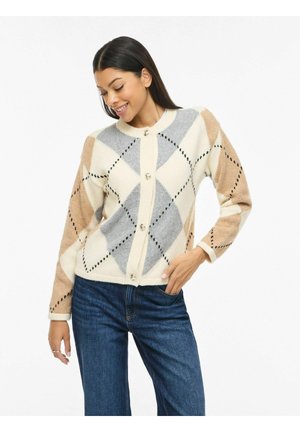 VICHECK KARIERTE - Gilet - cloud dancer