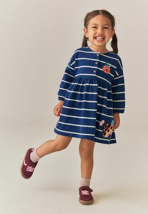 Next, REGULAR FIT - LONG SLEEVE JERSEY DRESS - Trikotaažkleit - navy stripe ladybird