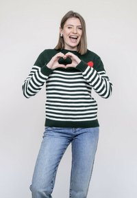 Dona x Lisa COL ROND RAYURES KAROLE - Pullover - vert foncé