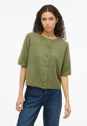 VILIGA KURZARM - Cardigan - olivine