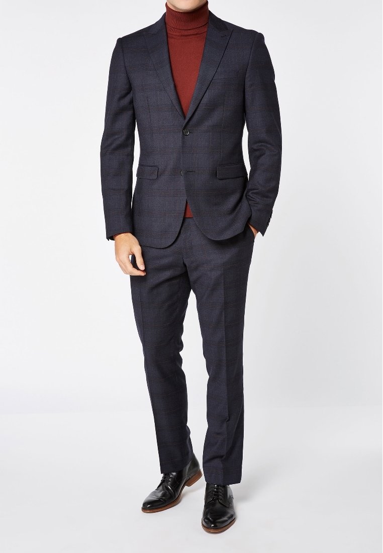 Next SIGNATURE CHECK SLIM FIT SUIT: TROUSERS - Pantaloni eleganti -  blue/blu - Zalando.it