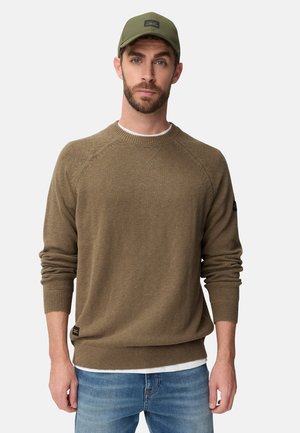 PULLOVER MIT RUNDHALSAUSSCHNITT - Strickpullover - deep olive