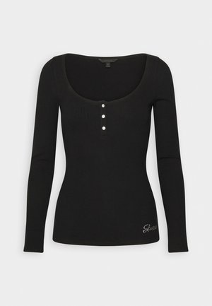 Guess KARLEE HENLEY  - Ilgarankovis viršutinės dalies drabužis - black