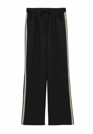 Reiss PETITE FIT - INAYA WIDE-LEG EMBROIDERED TROUSERS . - Bukser - black