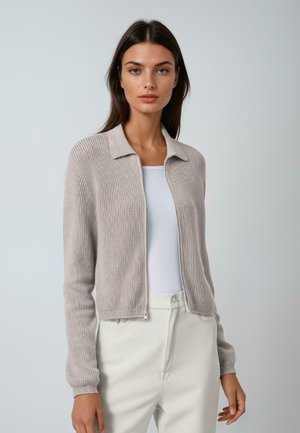Strickjacke - warm sand melange
