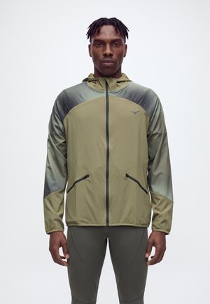 Mizuno, ACTIVE ALPHA HOODED JACKET - Ветровка - martini olive