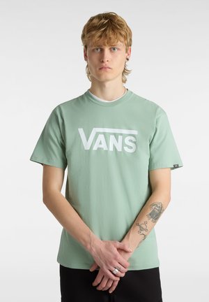 T-shirt med print - iceberg green white