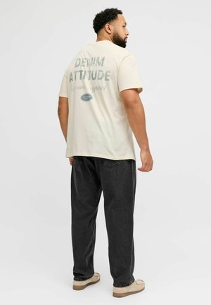 JJEDOVER GRAPHIC TEE CREW NECK - T-shirt con stampa - antique white