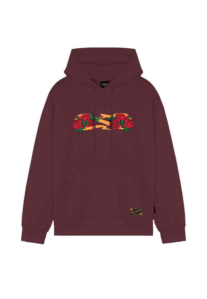 Propaganda FELPA SNAKE ROSES - Felpa con cappuccio - garnet