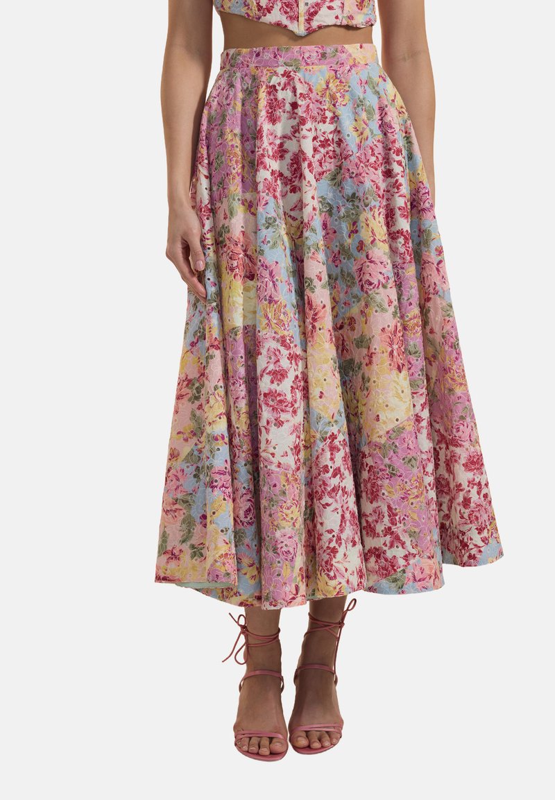 Adlysh - ROMANTIC SPRING - A-line skirt - spring and roses, Enlarge