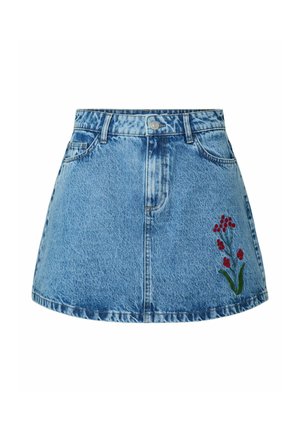Pieces, MINI SKIRT PCPALMA MW A-SHAPE DENIM - A-Linien-Rock - medium blue denim