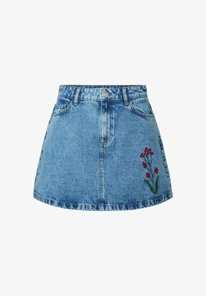Pieces, MINI SKIRT PCPALMA MW A-SHAPE DENIM - A-Linien-Rock - medium blue denim