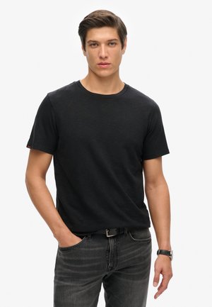 CREW NECK SLUB SHORT SLEEVED  - T-shirt basic - black