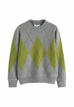 Next, REGULAR FIT - ARGYLE KNIT LOOK JUMPER - Jumper - grey green