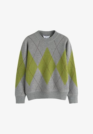 Next, REGULAR FIT - ARGYLE KNIT LOOK JUMPER - Maglione - grey green