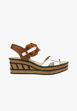 Sandalen met plateauzool - white