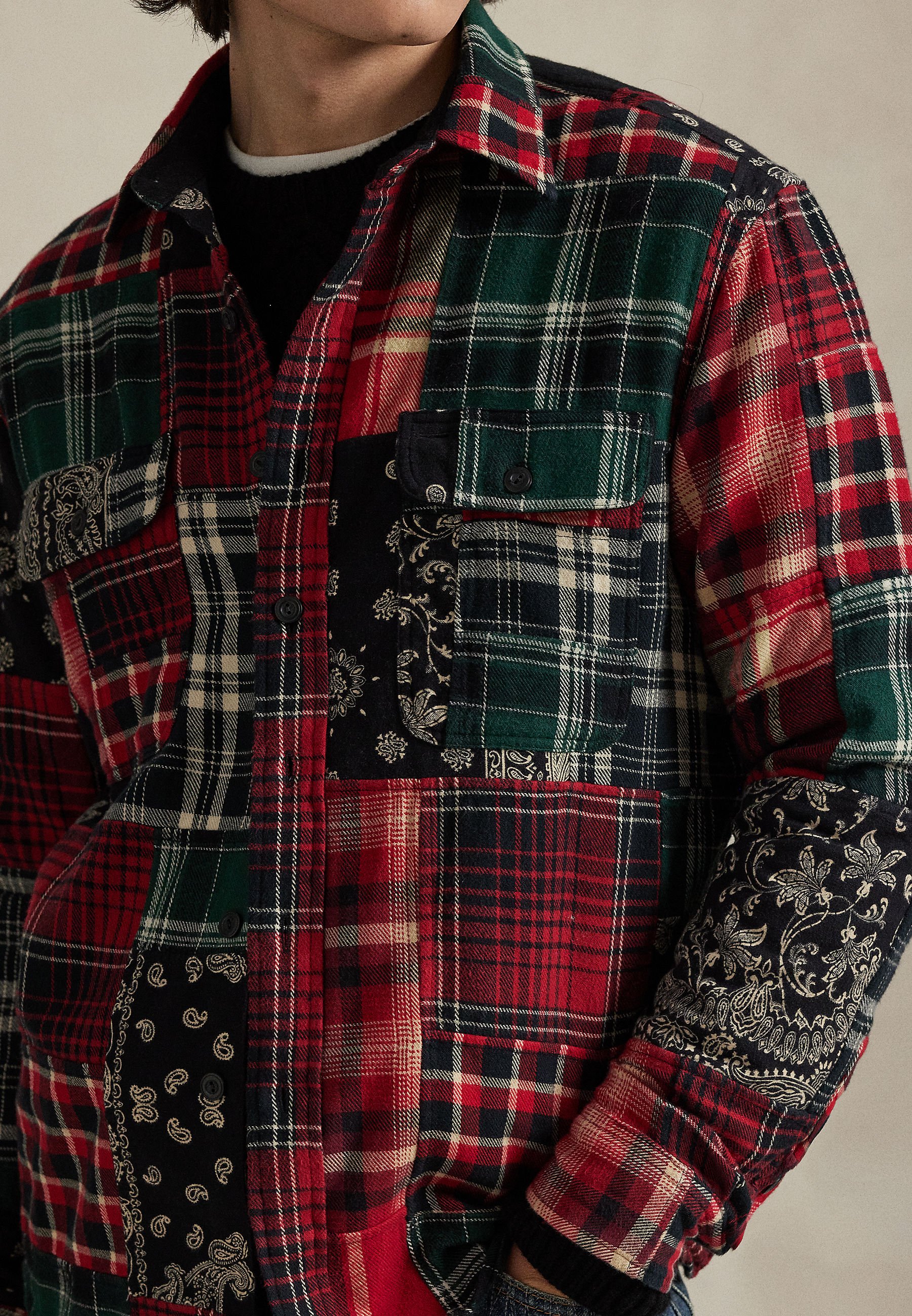 Polo Ralph Lauren CLASSIC FIT PATCHWORK FLANNEL WORKSHIRT - Shirt