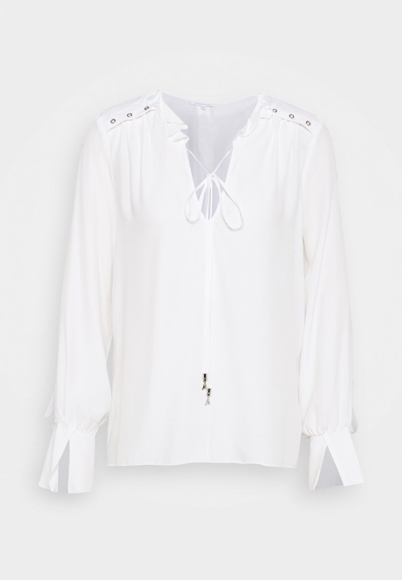 Patrizia Pepe New Volant Bluse Bianco Weiss Zalando At
