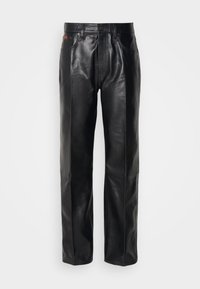 90S STRAIGHT - Pantalón de cuero - black