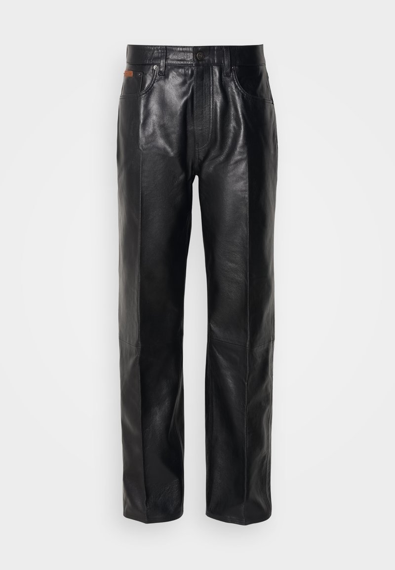 Calvin Klein Leren broek zwart