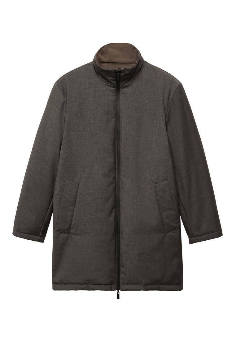 Mango Halflange jas grijs