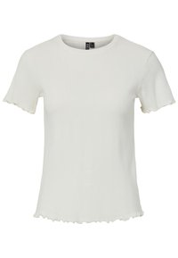PCMARIE SS O-NECK POIN JRS NOOS BC - T-shirts - cloud dancer