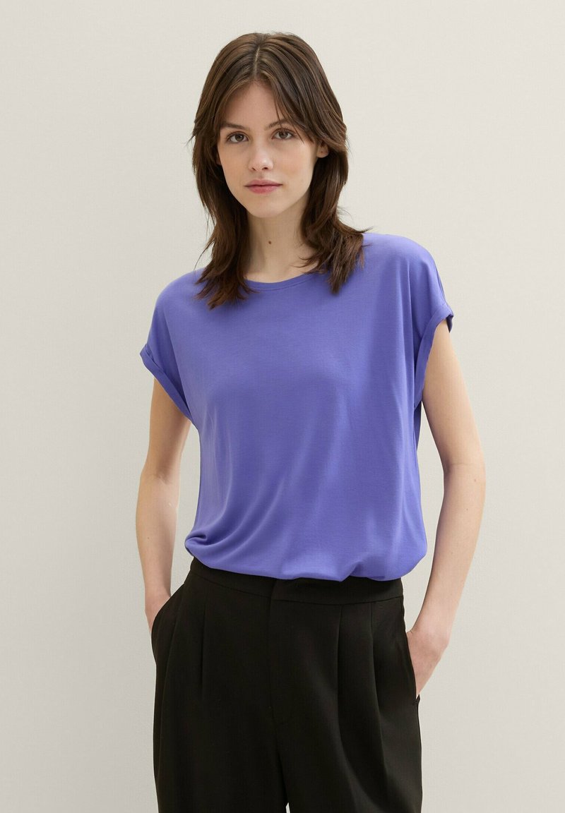 TOM TAILOR DENIM FLUENT TEE - T-shirt basic - vibrant purple