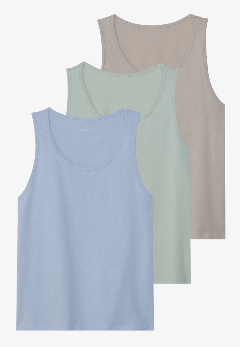 Pier One 3 PACK - Topper - tan/light green/light blue/brunlig - Zalando.no