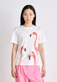 Marc Cain T Collections White Metallic Pattern T-Shirt SC 48.11 J88 110 main image 0