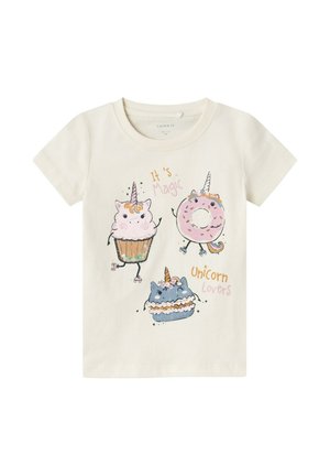 UNICORNO - Camiseta estampada - bianco sporco