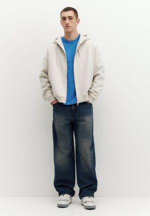 PULL&BEAR, RELAXED FIT WITH ZIP - HOODIE - Sweatjacke - dark grey