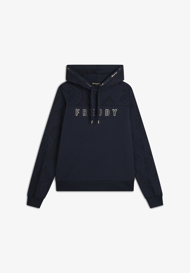 Freddy Felpa con cappuccio - blu navy allover ikat blu