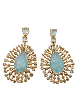 PARTY HOCHZEIT - Ohrringe - hellblau weiss gold