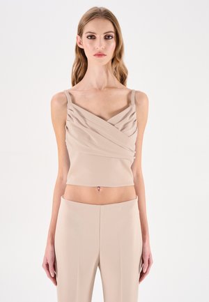 CHIARO CON INCROCIO DRAPPEGGIATO - Top - beige light