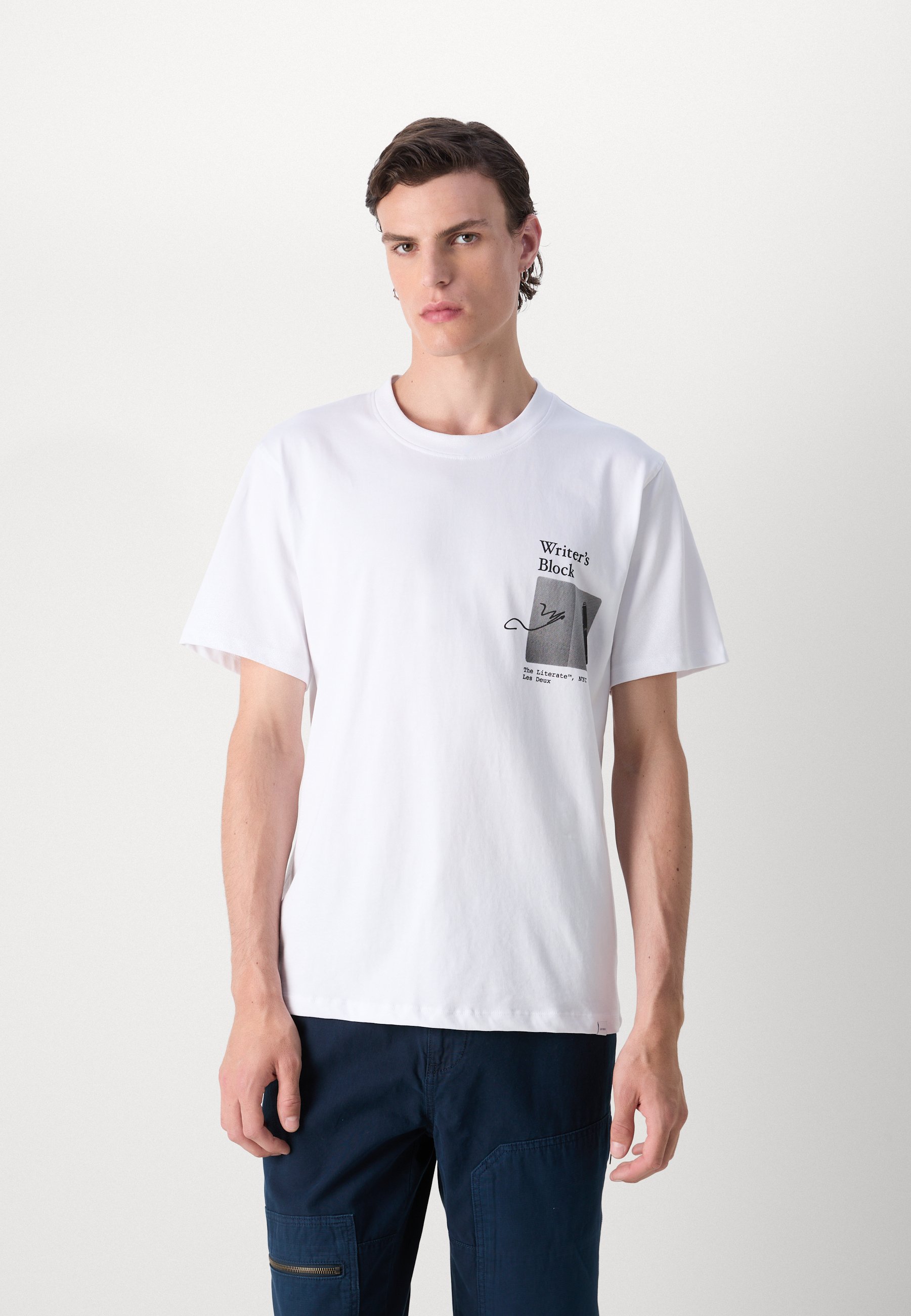 【LES DEUX】Ｔシャツ Les Deux Black Crew T-Shirt – Puffer Reds
