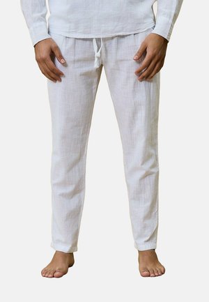 DÉCONTRACTÉ EFFET LIN - Pantalon classique - blanc