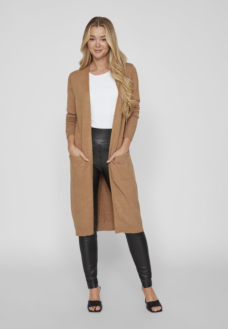 VILA VIRIL LONG CARDIGAN - Cardigan - light brown