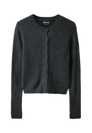 Stradivarius, BUTTON-UP KNIT CARDIGAN - Gilet - mottled dark grey