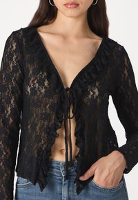 Pieces PCWILLIE V-NECK  - Long sleeved top - black