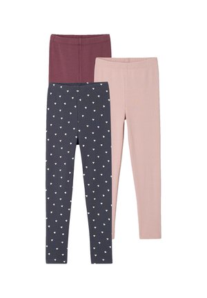 Vertbaudet, VERTBAUDET 3ER-PACK LEGGINGS MÄDCHEN, RIPP, DEHNBUND BASIC - Leggings - Trousers - tinte