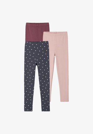 Vertbaudet, VERTBAUDET 3ER-PACK LEGGINGS MÄDCHEN, RIPP, DEHNBUND BASIC - Leggings - Trousers - tinte