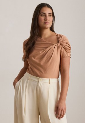 Lauren Ralph Lauren, TWIST NECK JERSEY TEE - Top - pink sienna