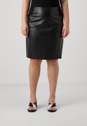 VMCBUTTERSIA COATED SKIRT - Gonna a tubino - black