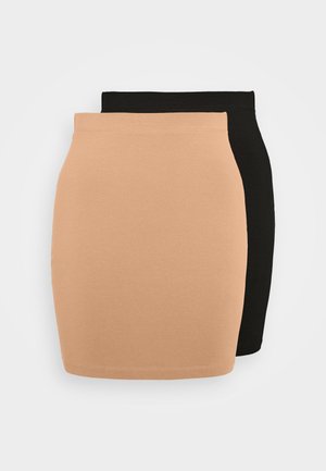 2 PACK - Spódnica mini - black/camel