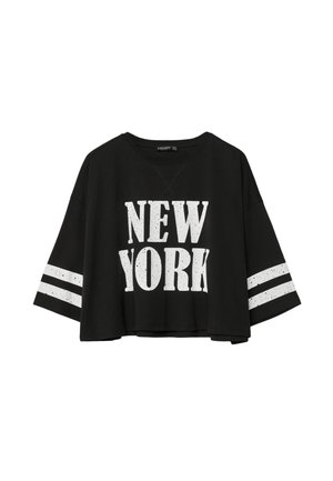 NEW YORK CROPPED  - Printtipaita - black