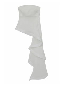 REGULAR FIT - RHIANNA ASYMMETRIC-RUFFLE BANDEAU - Top - ivory