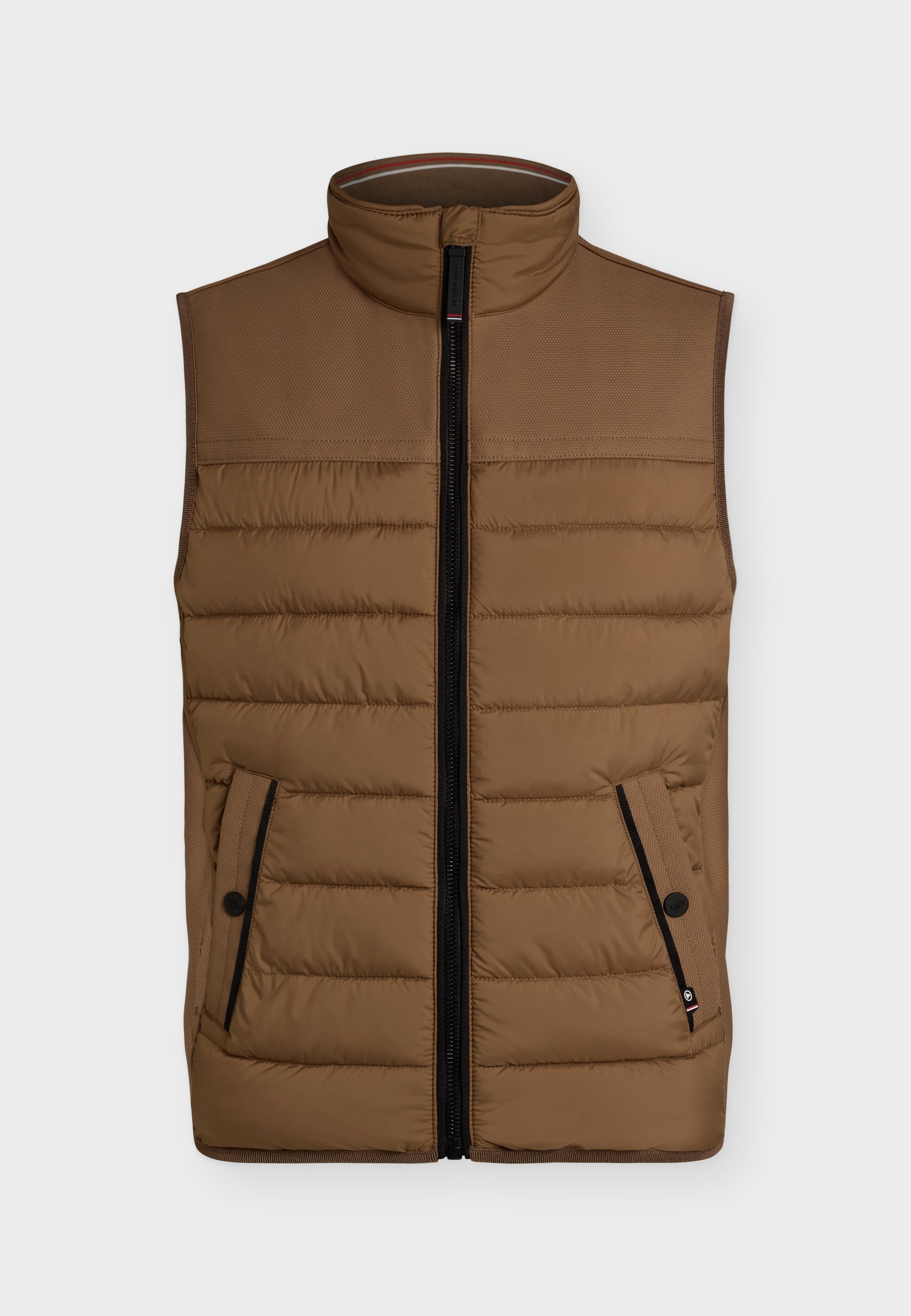 TOM TAILOR HYBRID VEST - Waistcoat - malt brown/light brown