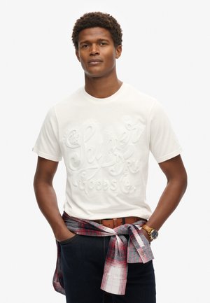 Superdry & Co EMBOSSED ARCHIVE GRAPHIC - T-shirts print - winter white