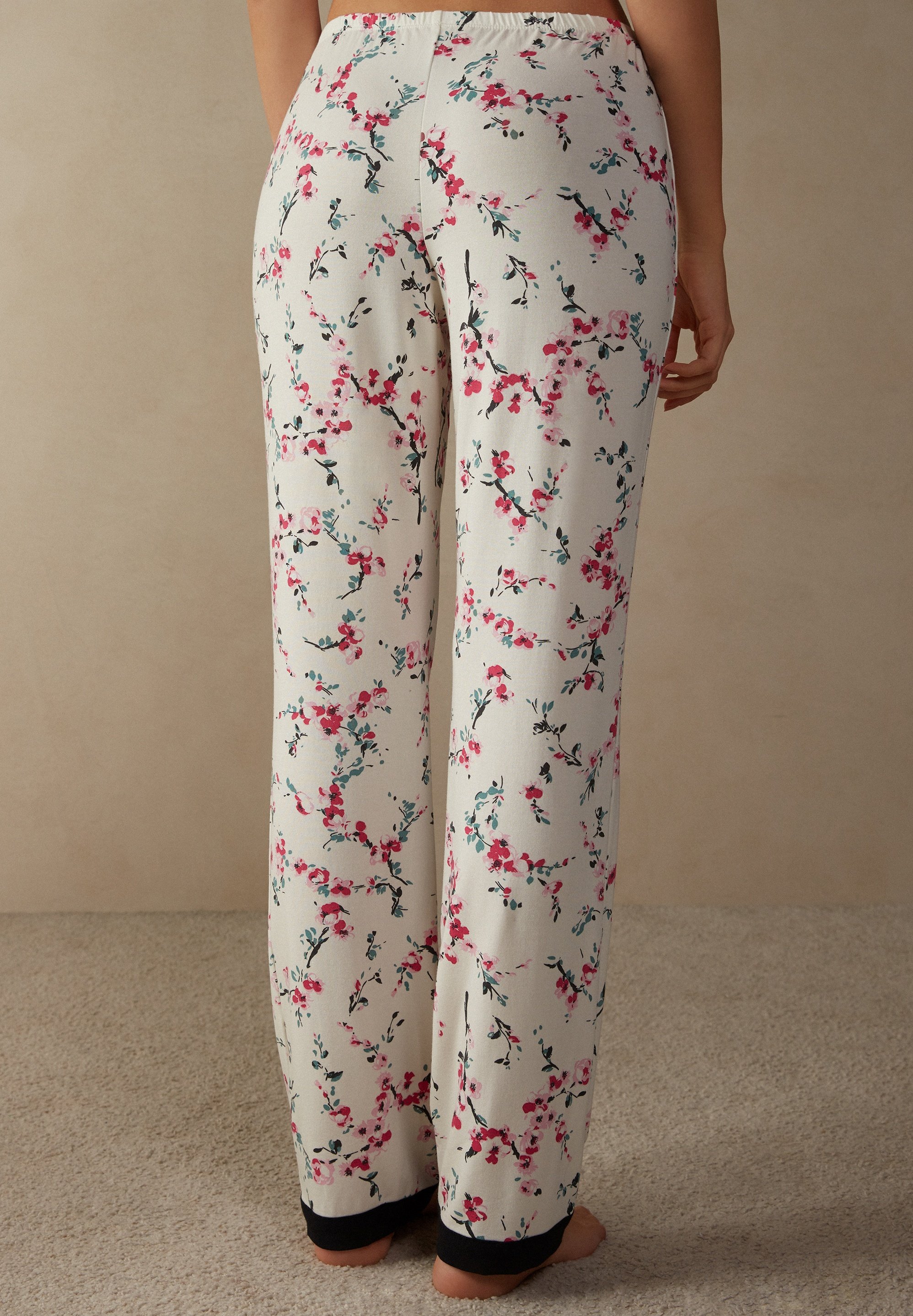 Intimissimi BLOOM BLOSSOM - Pantalón de pijama - puderweiss  blumenprint/blanco - Zalando.es