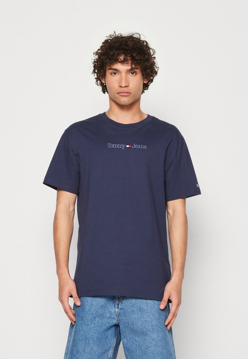 Tommy Jeans Small Text Tee T Shirt Print Twilight Navy Dunkelblau